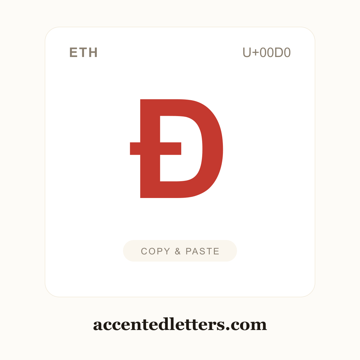 Ð Eth (U+00D0) — copy and paste (accentedletters.com)