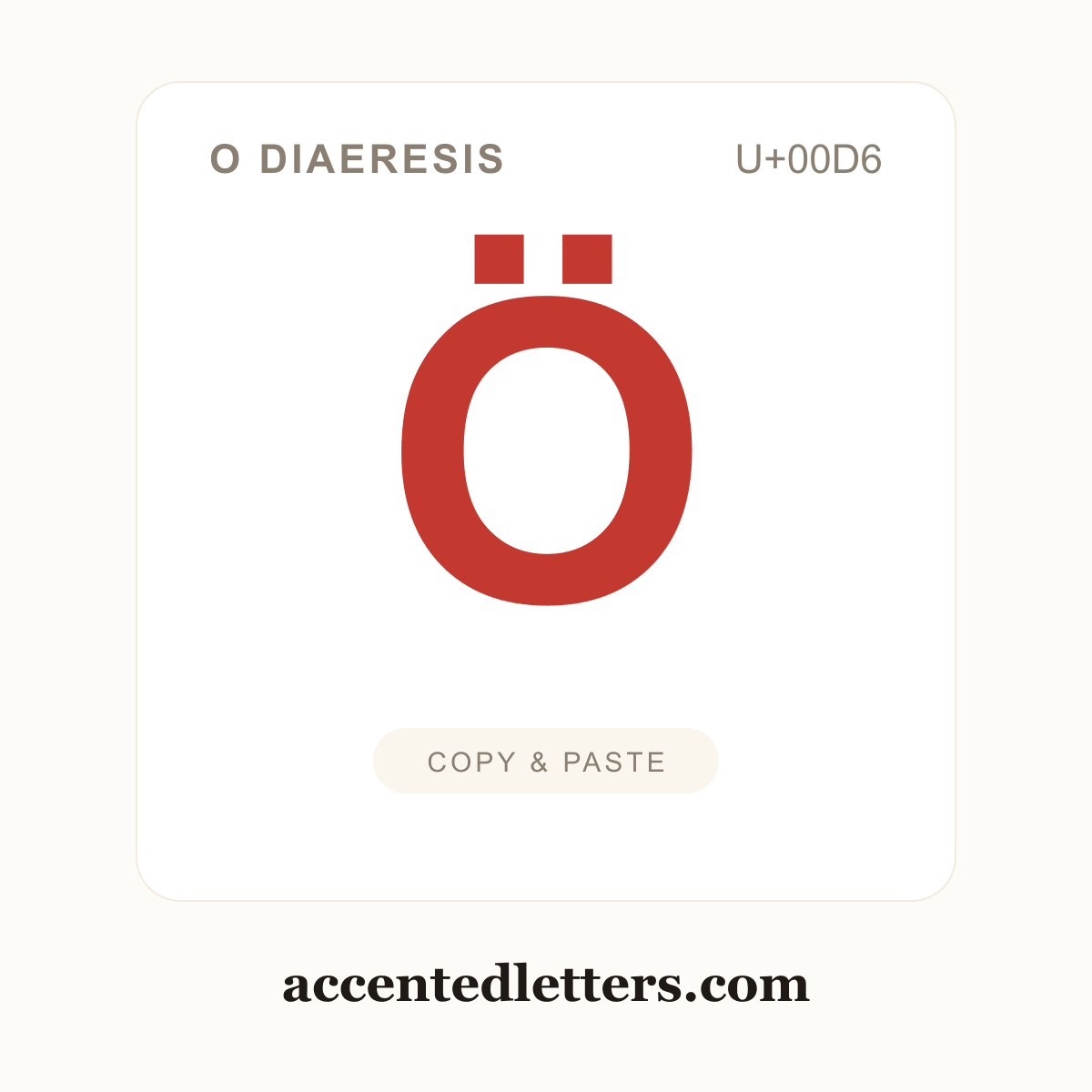 Ö O diaeresis (U+00D6) — copy and paste (accentedletters.com)