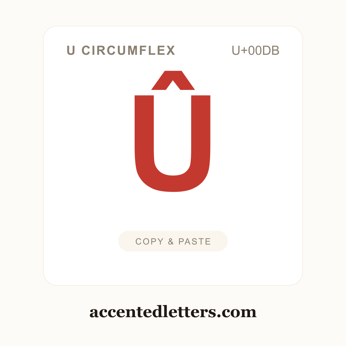 Û U circumflex (U+00DB) — copy and paste (accentedletters.com)