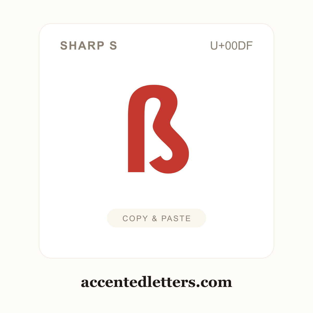 ß sharp s (U+00DF) — copy and paste (accentedletters.com)