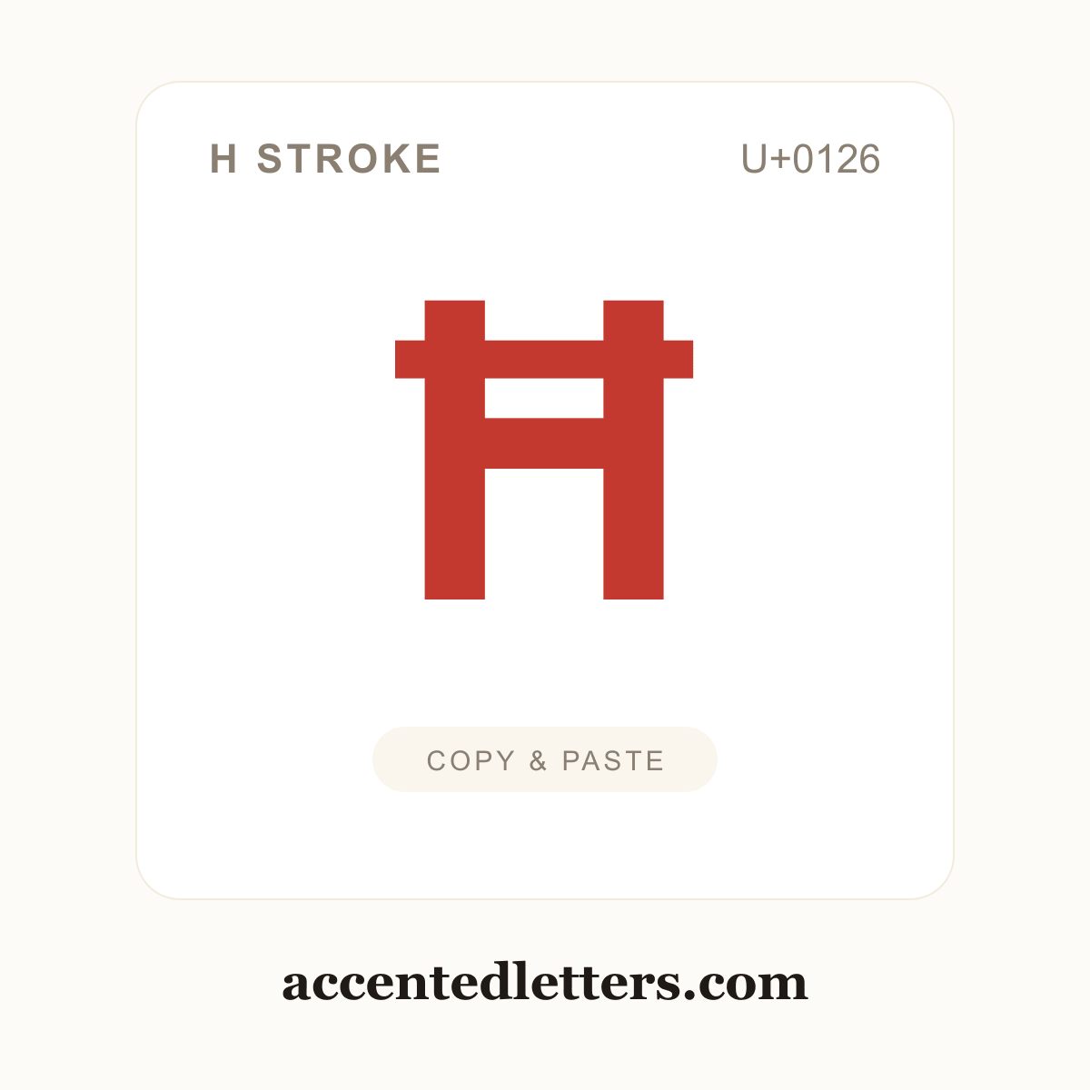 Ħ H stroke (U+0126) — copy and paste (accentedletters.com)