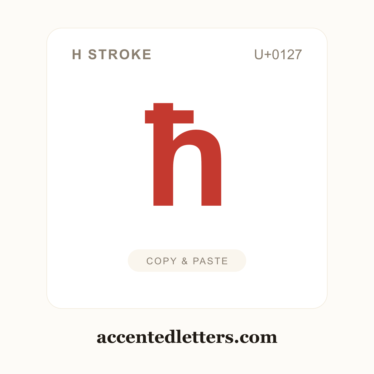 ħ h stroke (U+0127) — copy and paste (accentedletters.com)