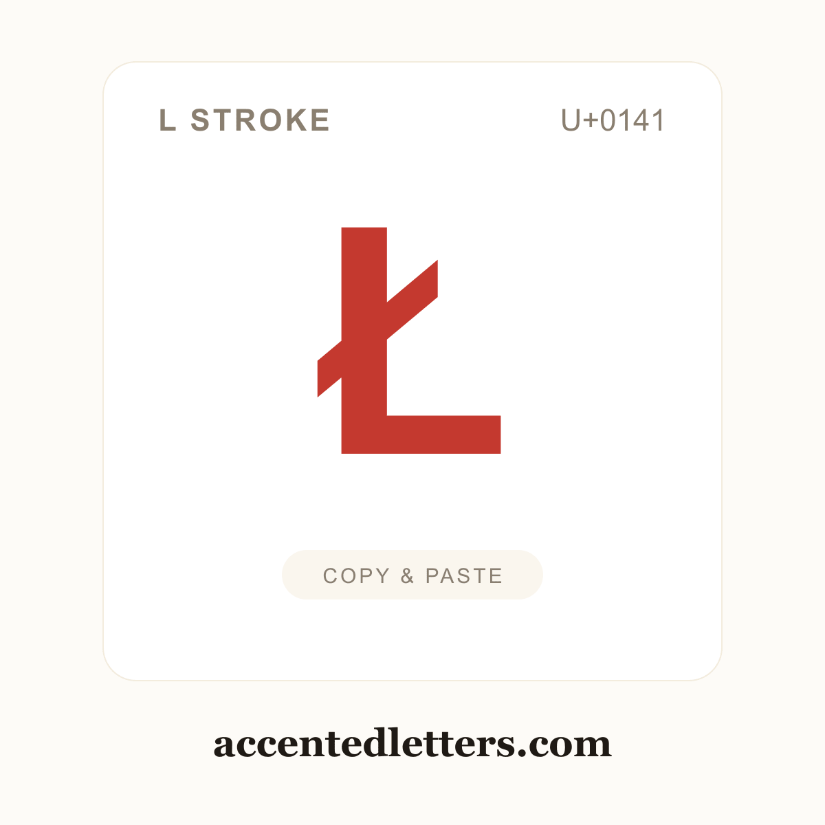 Ł L stroke (U+0141) — copy and paste (accentedletters.com)