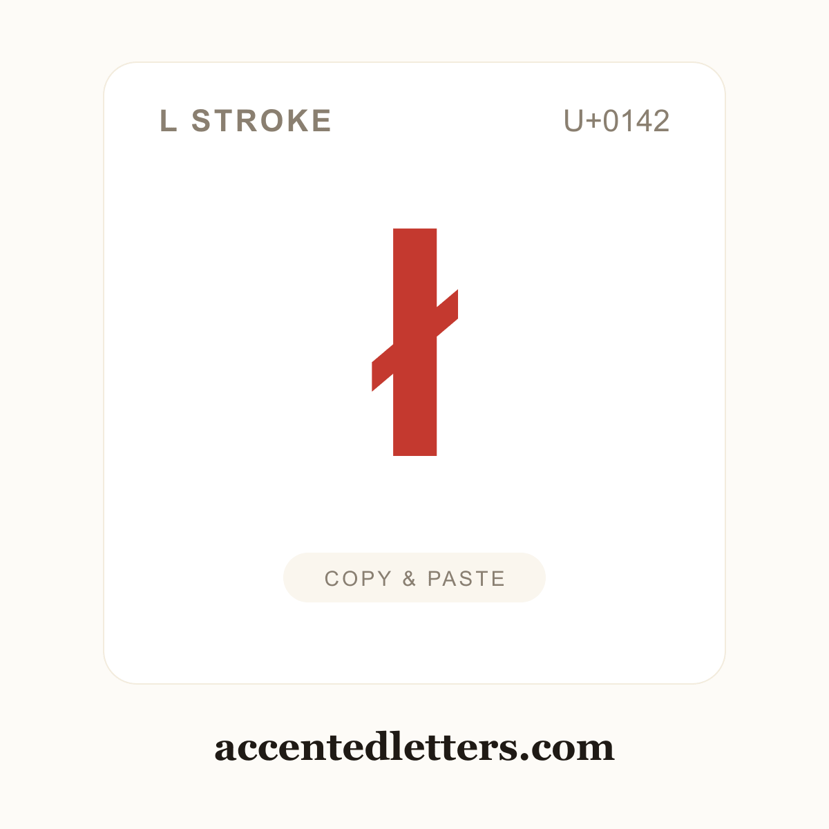 ł l stroke (U+0142) — copy and paste (accentedletters.com)