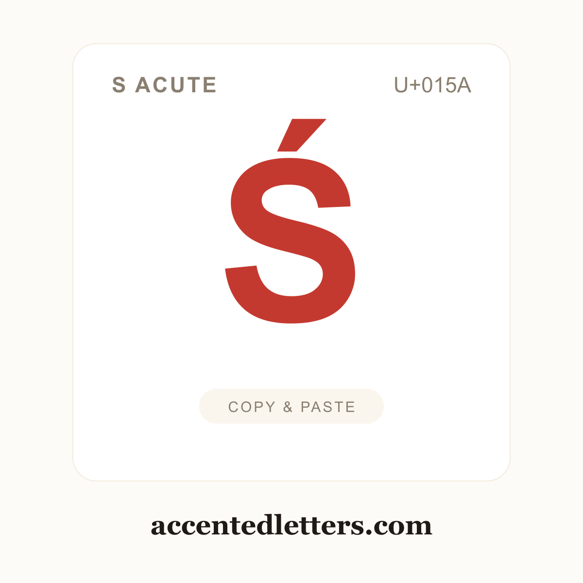 Ś S acute (U+015A) — copy and paste (accentedletters.com)