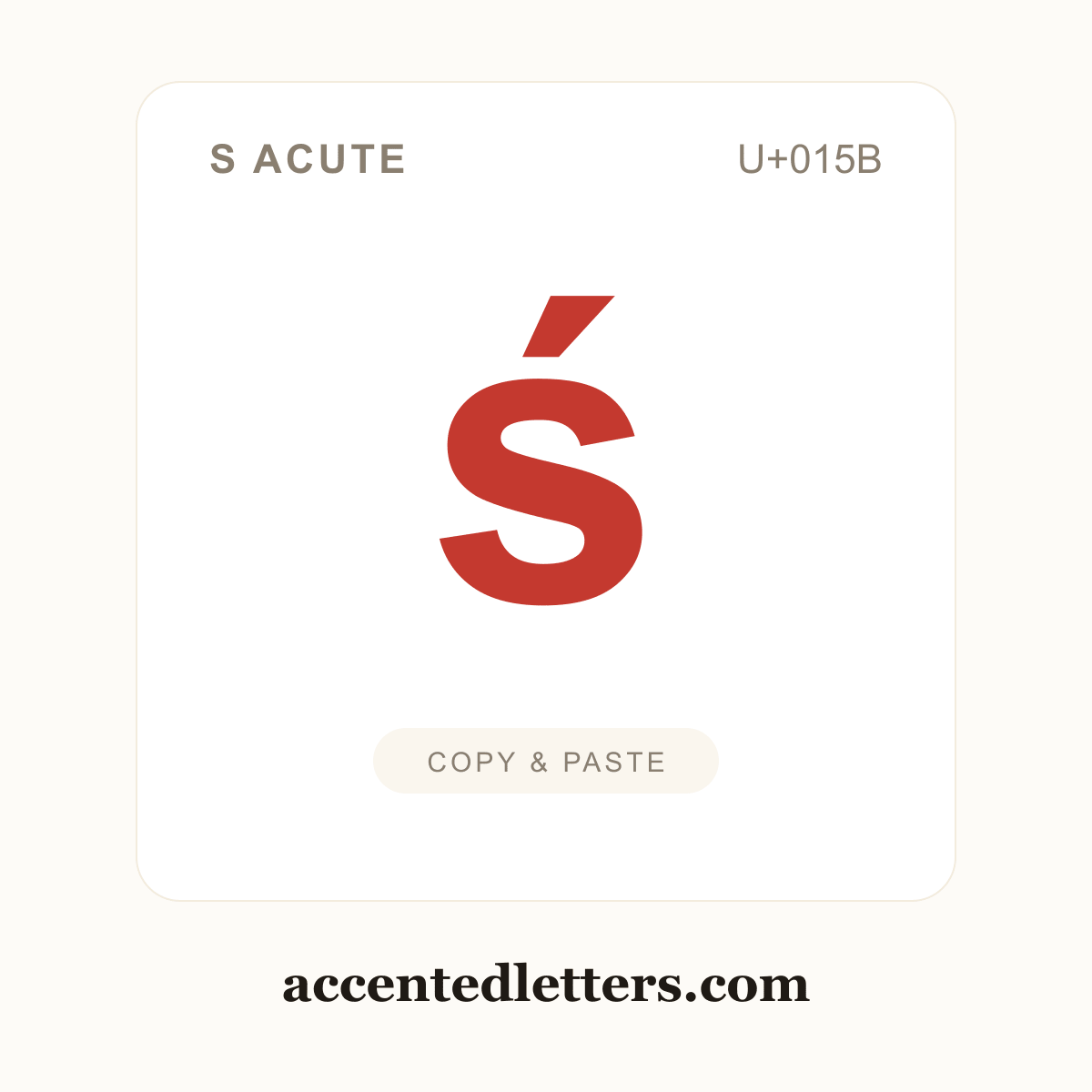 ś s acute (U+015B) — copy and paste (accentedletters.com)