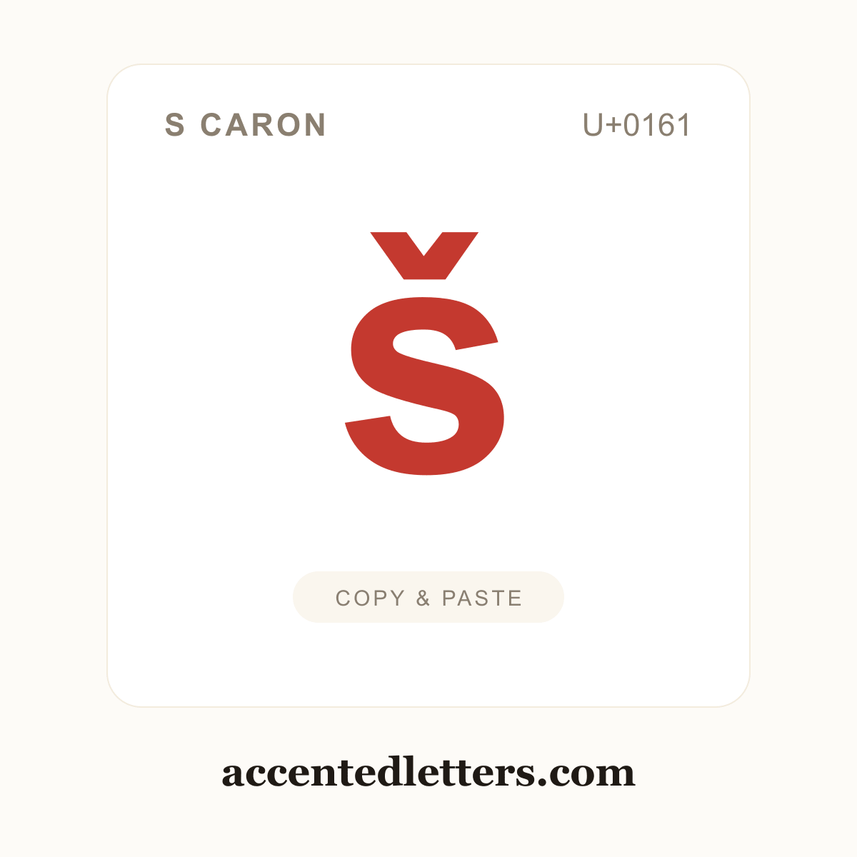 š s caron (U+0161) — copy and paste (accentedletters.com)
