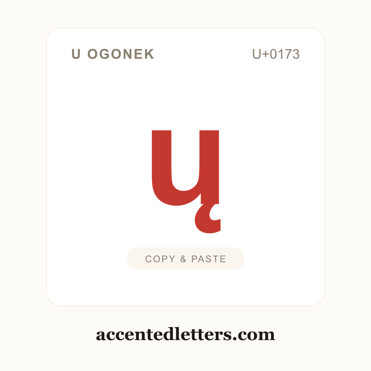ų u ogonek (U+0173) — copy and paste (accentedletters.com)
