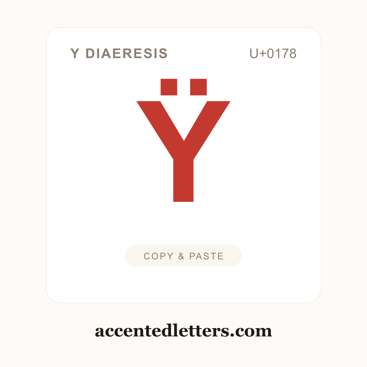 Ÿ Y diaeresis (U+0178) — copy and paste (accentedletters.com)