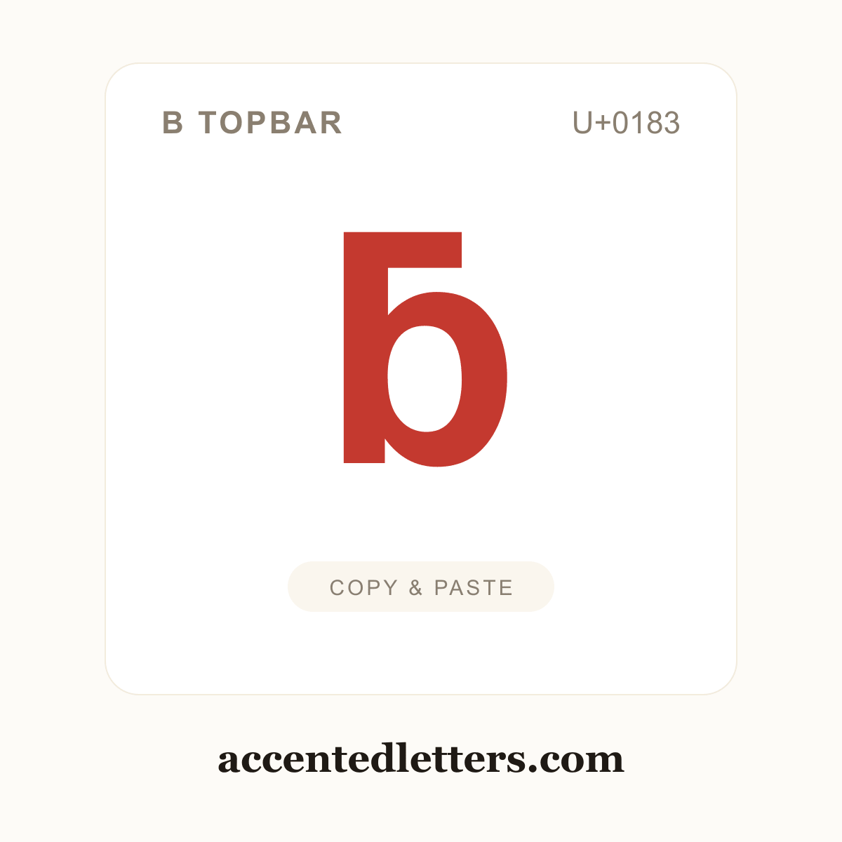ƃ b topbar (U+0183) — copy and paste (accentedletters.com)