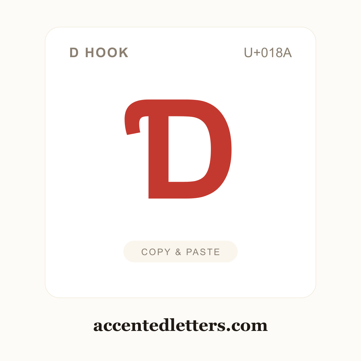 Ɗ D hook (U+018A) — copy and paste (accentedletters.com)