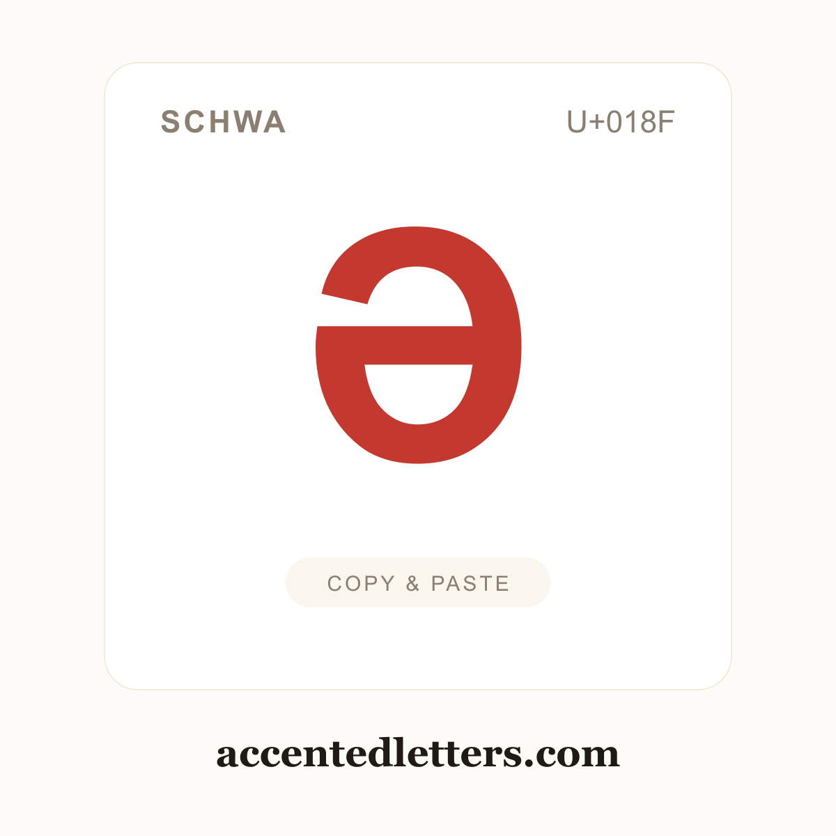 Ə Schwa (U+018F) — copy and paste (accentedletters.com)