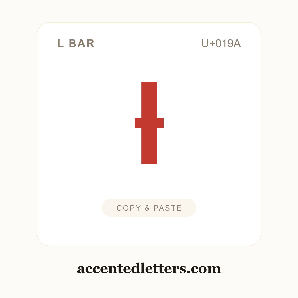 ƚ l bar (U+019A) — copy and paste (accentedletters.com)