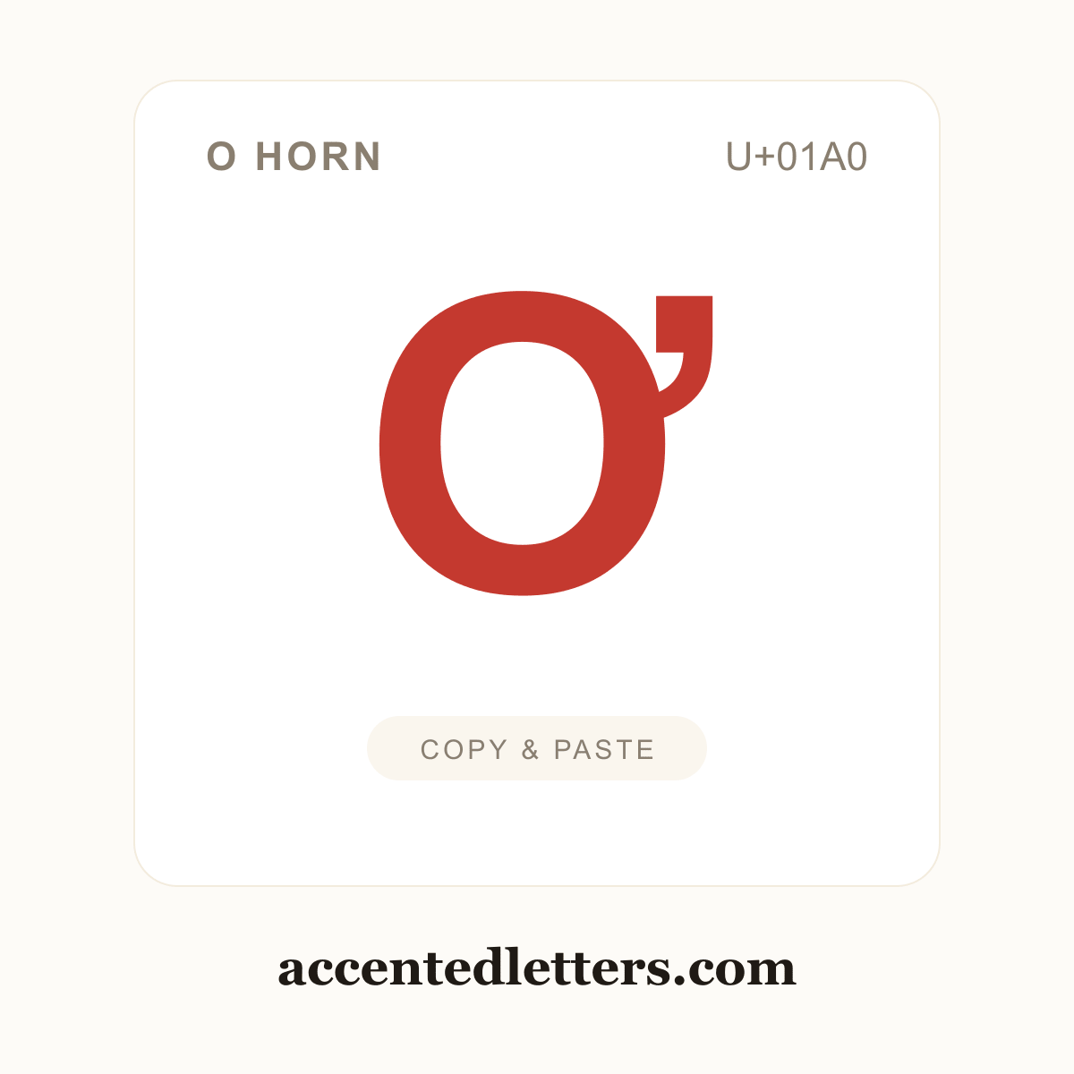 Ơ O horn (U+01A0) — copy and paste (accentedletters.com)