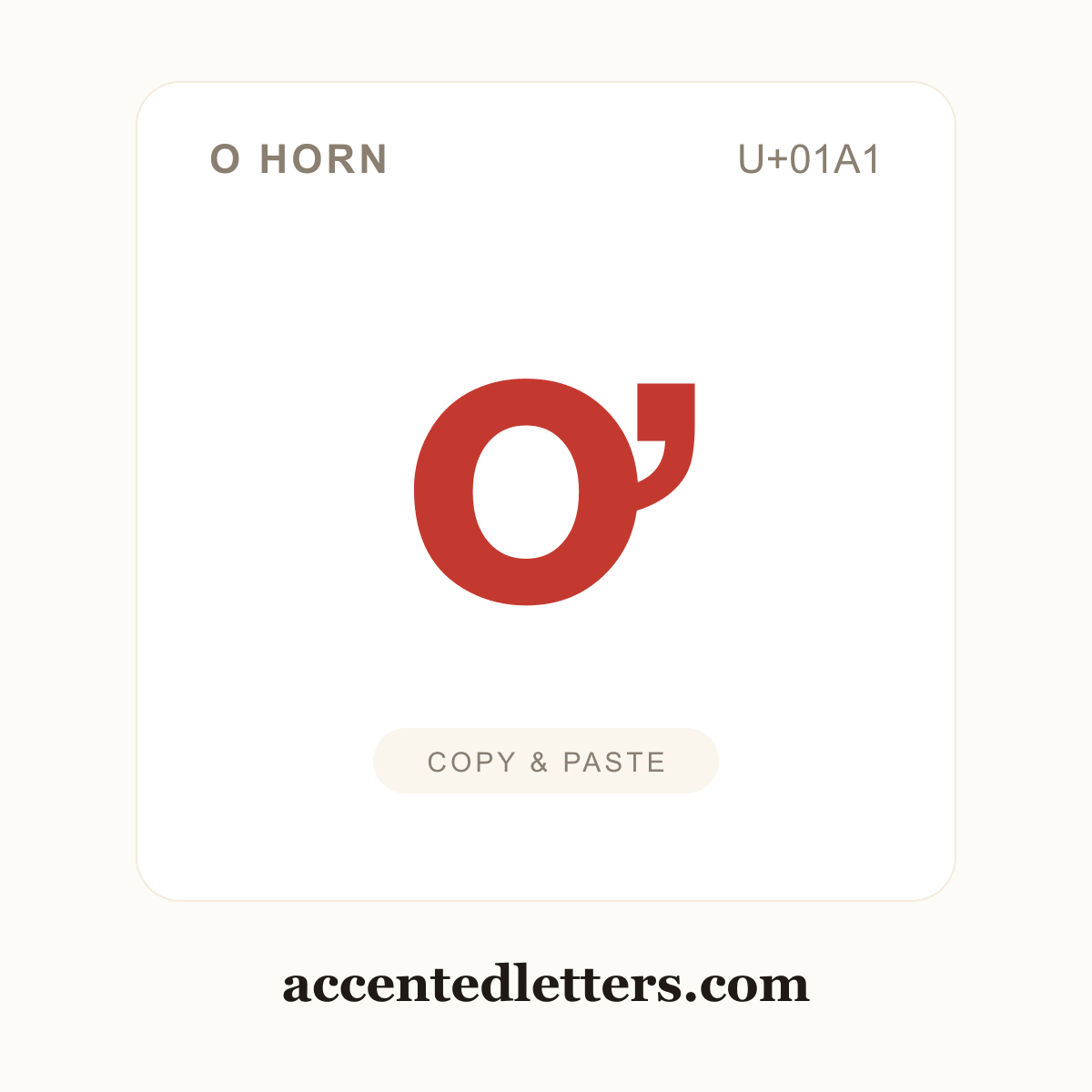 ơ o horn (U+01A1) — copy and paste (accentedletters.com)