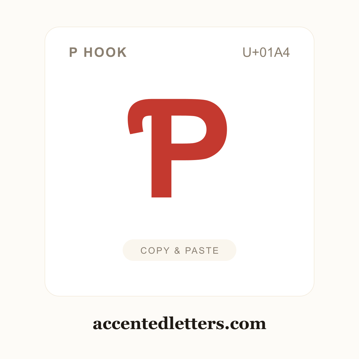 Ƥ P hook (U+01A4) — copy and paste (accentedletters.com)