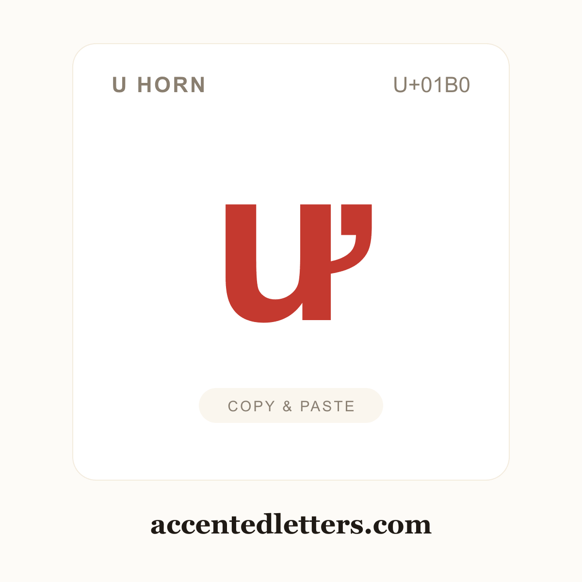ư u horn (U+01B0) — copy and paste (accentedletters.com)