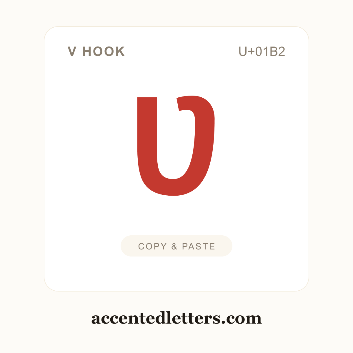 Ʋ V hook (U+01B2) — copy and paste (accentedletters.com)