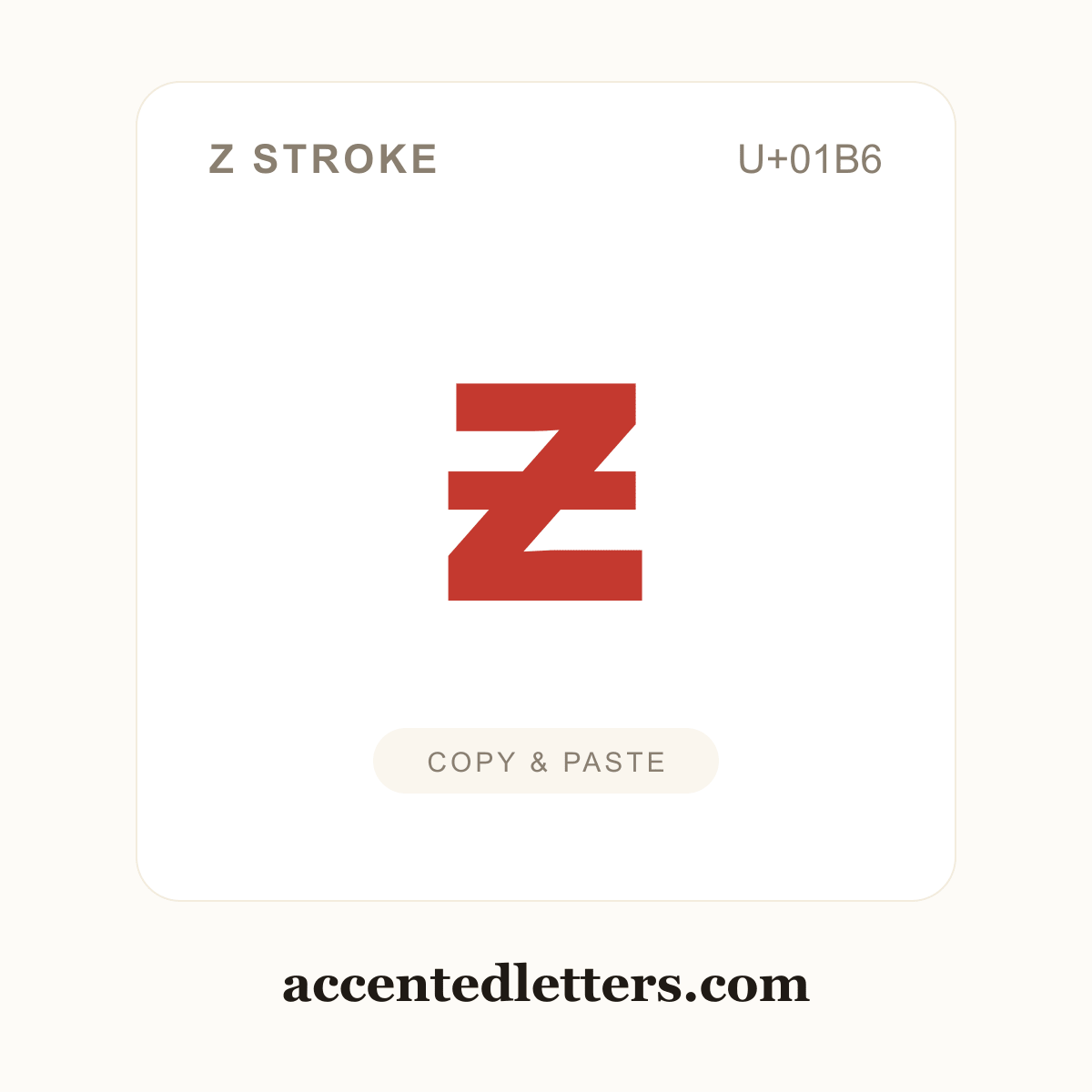ƶ z stroke (U+01B6) — copy and paste (accentedletters.com)
