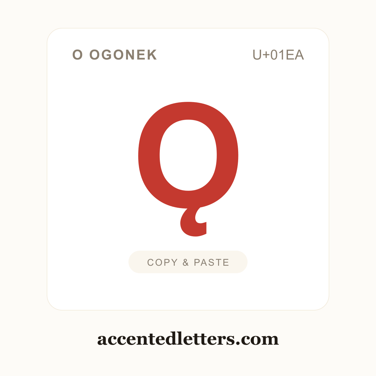 Ǫ O ogonek (U+01EA) — copy and paste (accentedletters.com)