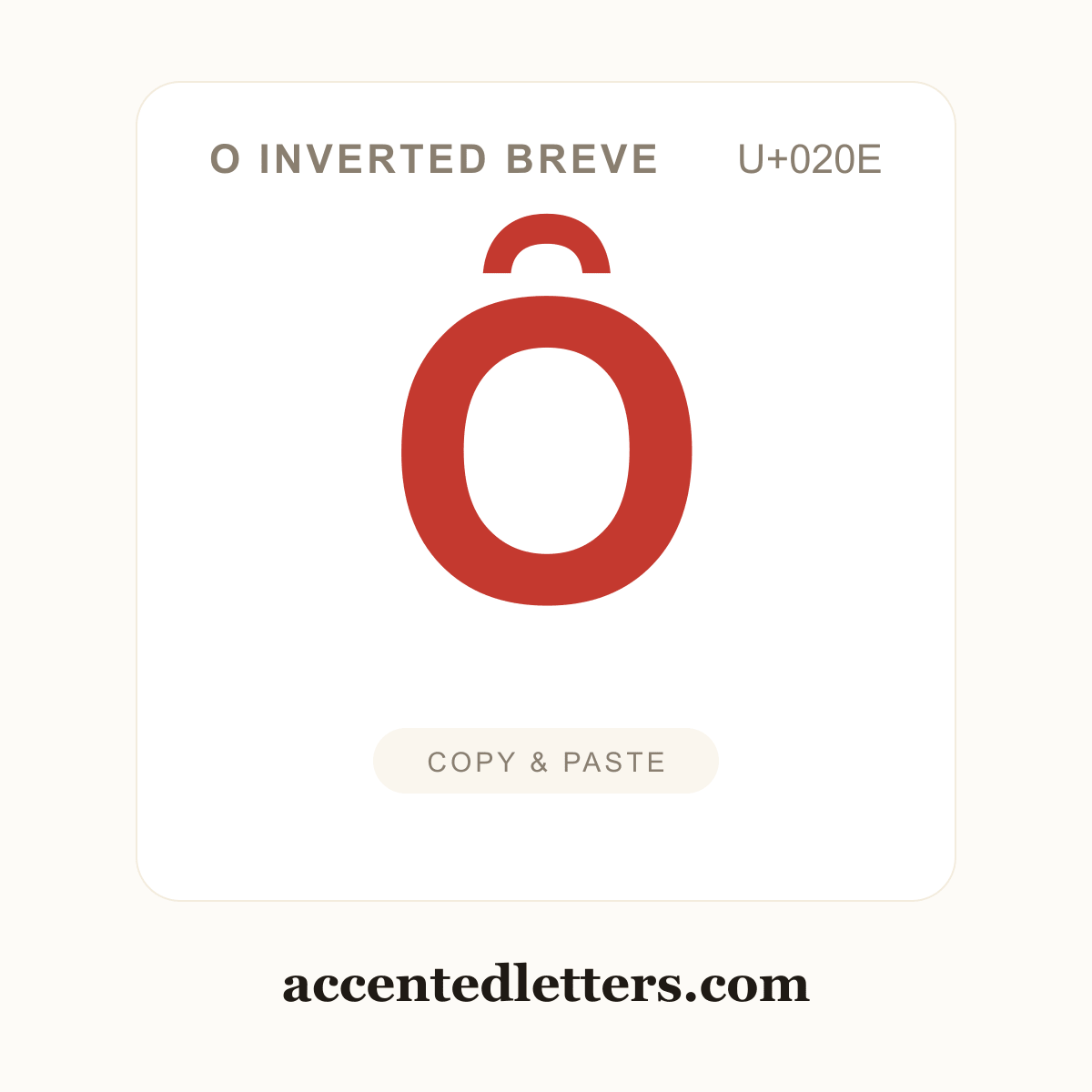 Ȏ O inverted breve (U+020E) — copy and paste (accentedletters.com)