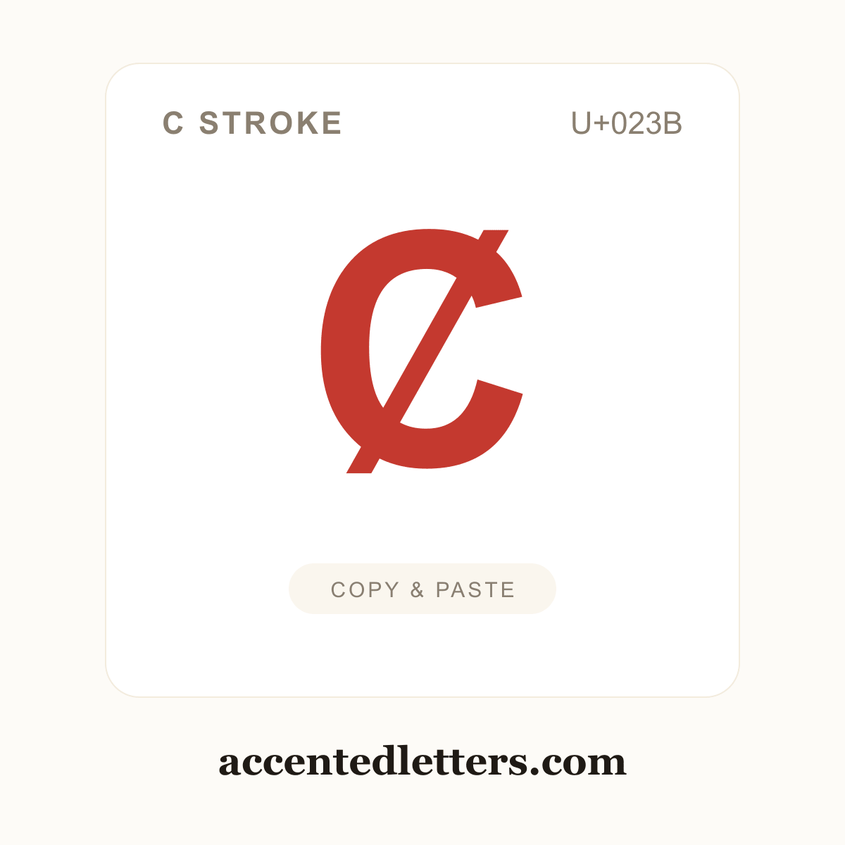 Ȼ C stroke (U+023B) — copy and paste (accentedletters.com)