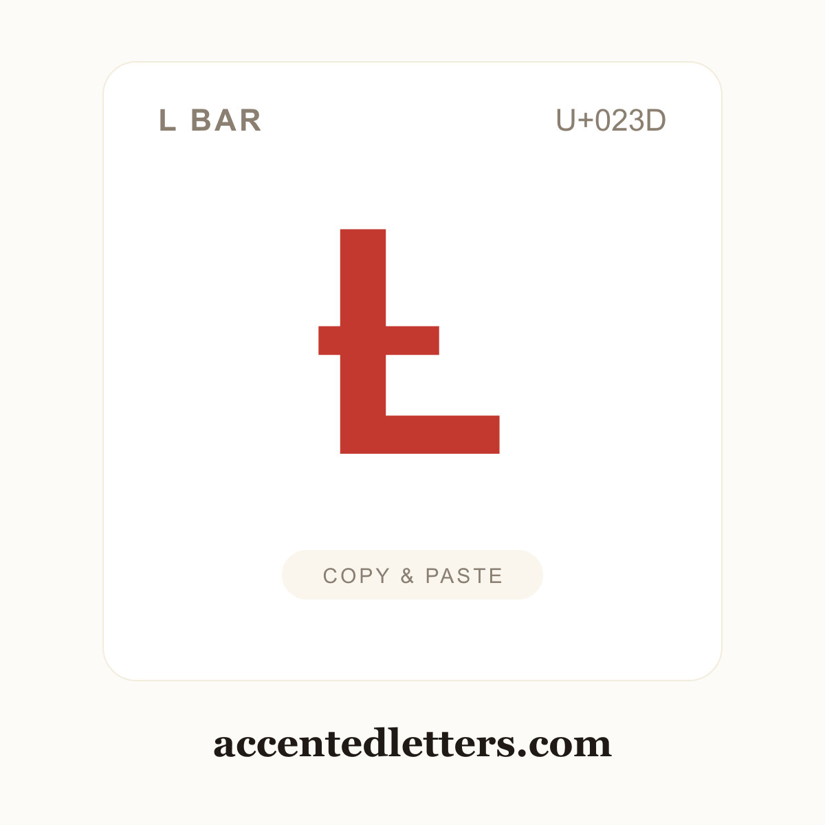 Ƚ L bar (U+023D) — copy and paste (accentedletters.com)