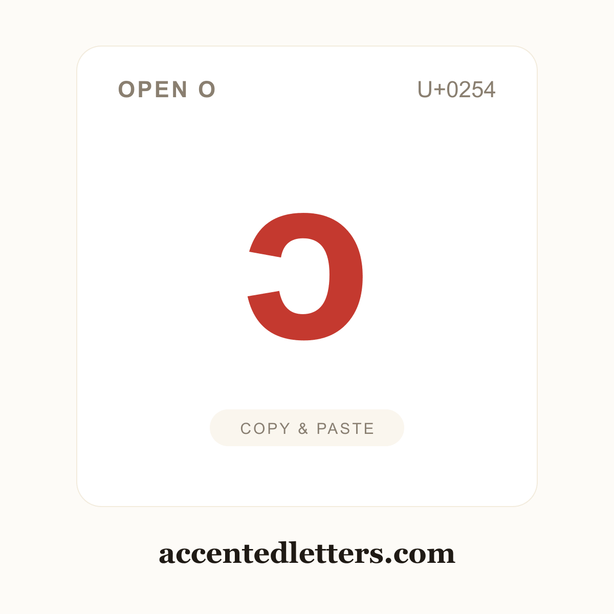 ɔ open o (U+0254) — copy and paste (accentedletters.com)