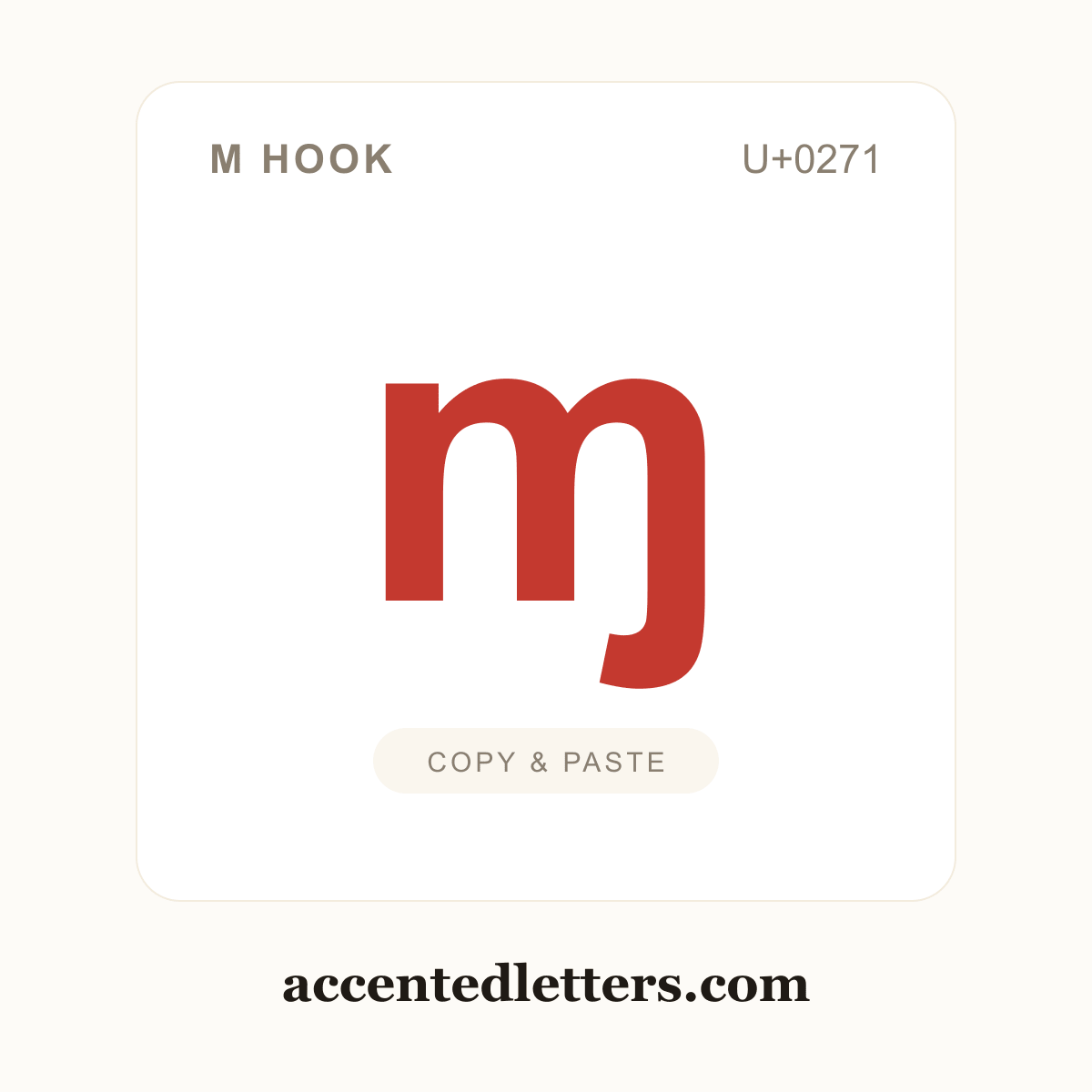 ɱ m hook (U+0271) — copy and paste (accentedletters.com)