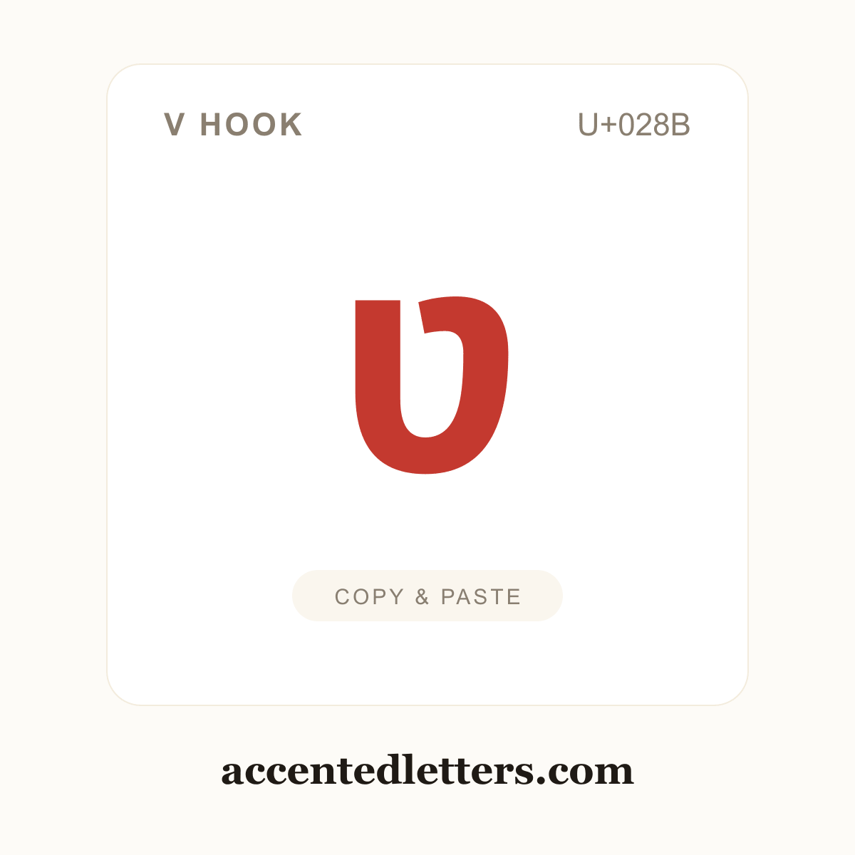 ʋ v hook (U+028B) — copy and paste (accentedletters.com)