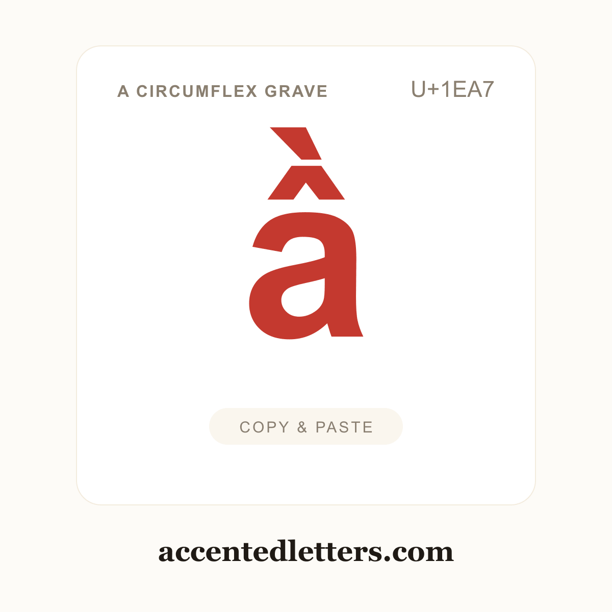 ầ a circumflex grave (U+1EA7) — copy and paste (accentedletters.com)
