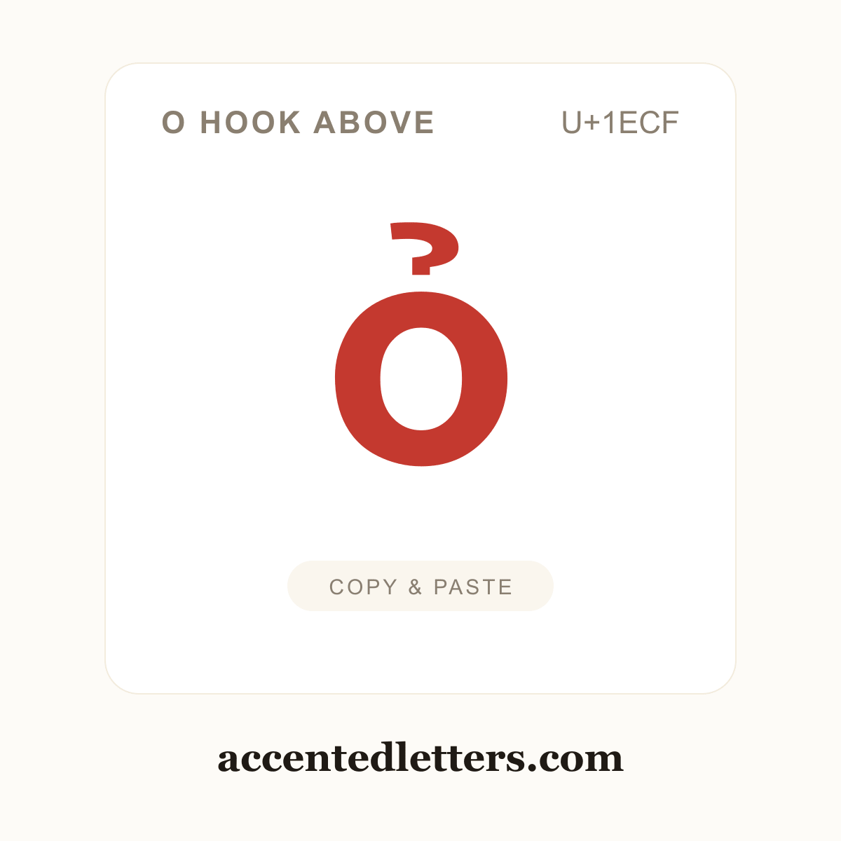 ỏ o hook above (U+1ECF) — copy and paste (accentedletters.com)