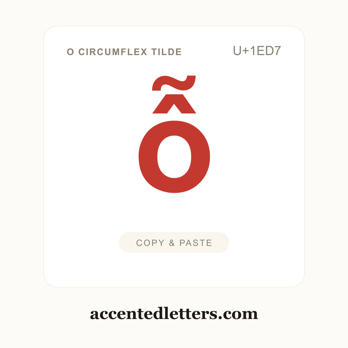 ỗ o circumflex tilde (U+1ED7) — copy and paste (accentedletters.com)
