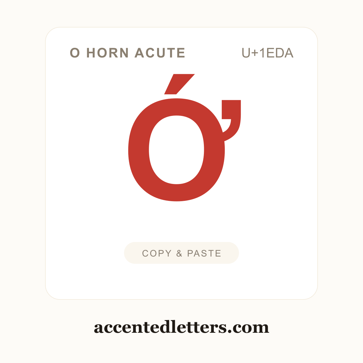 Ớ O horn acute (U+1EDA) — copy and paste (accentedletters.com)