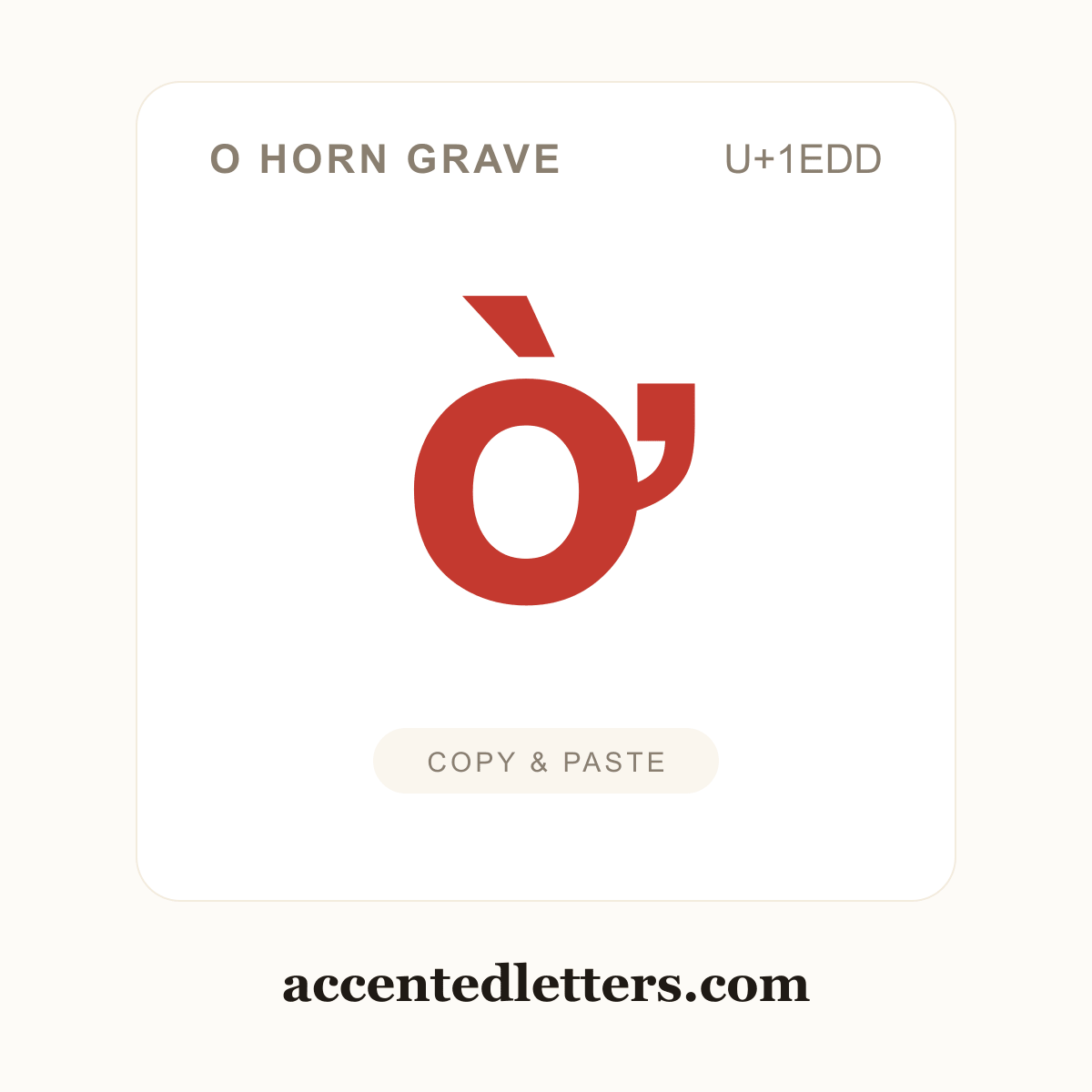 ờ o horn grave (U+1EDD) — copy and paste (accentedletters.com)