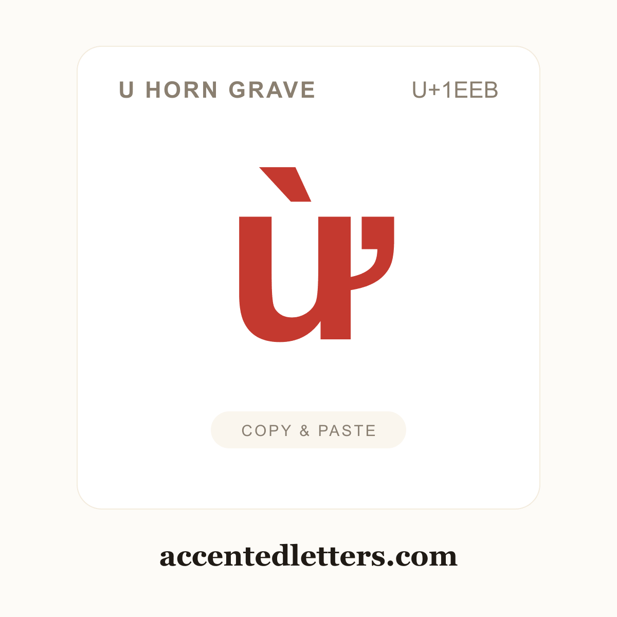 ừ u horn grave (U+1EEB) — copy and paste (accentedletters.com)