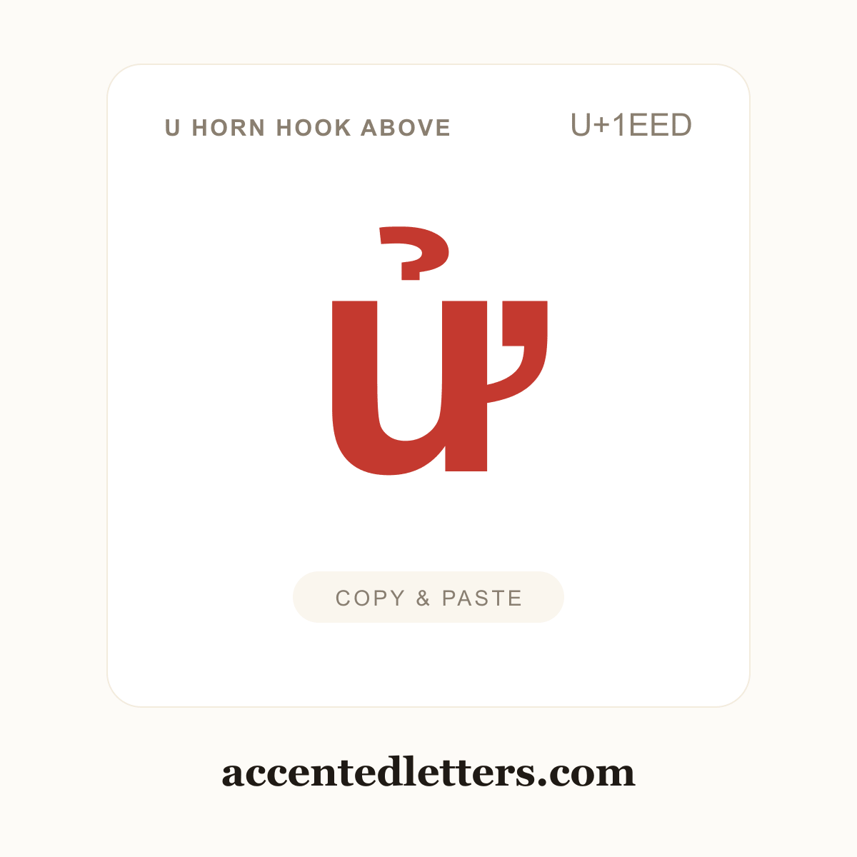 ử u horn hook above (U+1EED) — copy and paste (accentedletters.com)