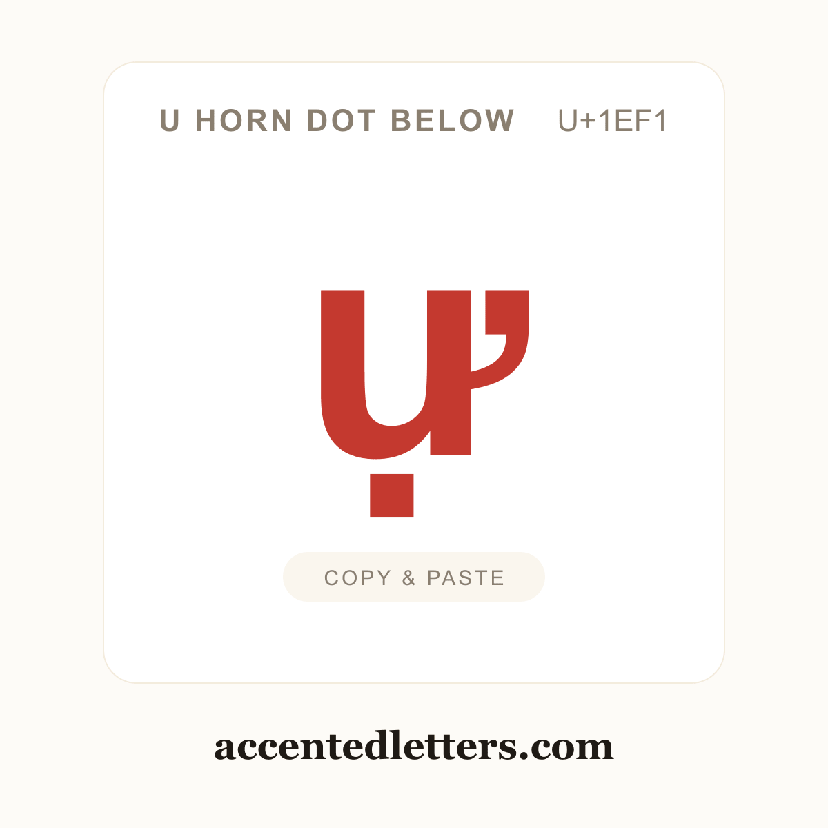 ự u horn dot below (U+1EF1) — copy and paste (accentedletters.com)